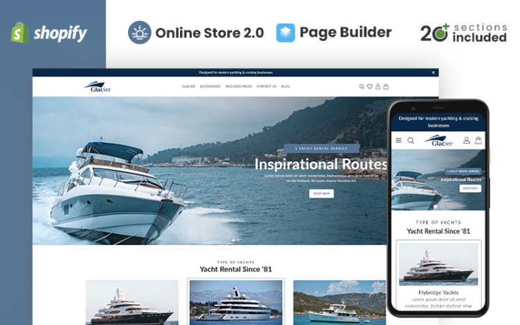 Glacier Responsive Yachting Shopify Theme #337900