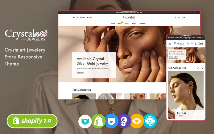 CrystalArt Jewelry Imitation Shopify Responsive Theme #338440