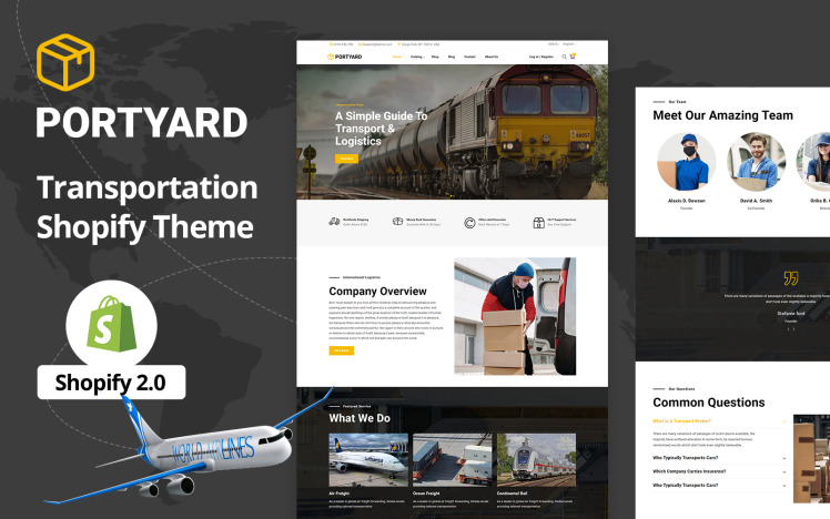 Portyard Logistics and Transportation Shopify Theme #338442