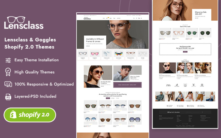 LensClass Shopify Multipurpose Theme for Goggles Sunglass Eyewear #340772