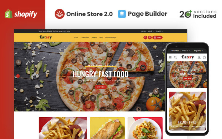 Eatery Responsive Food Shopify Theme #341074