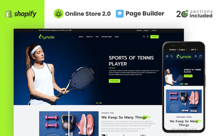 Olympia Sports Store Shopify Theme #341323
