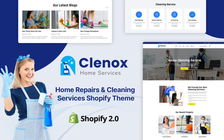 Clenox Home Repair and Cleaning Service Shopify Theme #341422