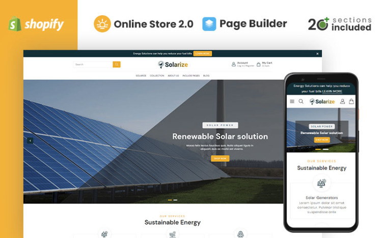 Solarize Solar Energy Shopify Theme #344998