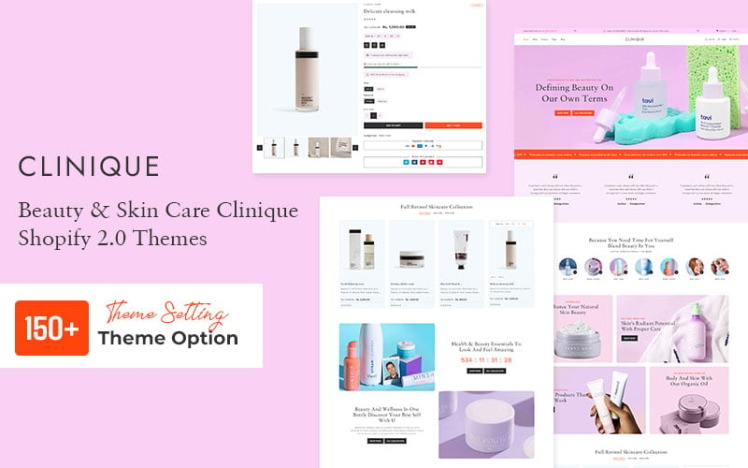 Clinique Beauty Cosmetics Skincare Multipurpose Shopify Responsive Theme #352086