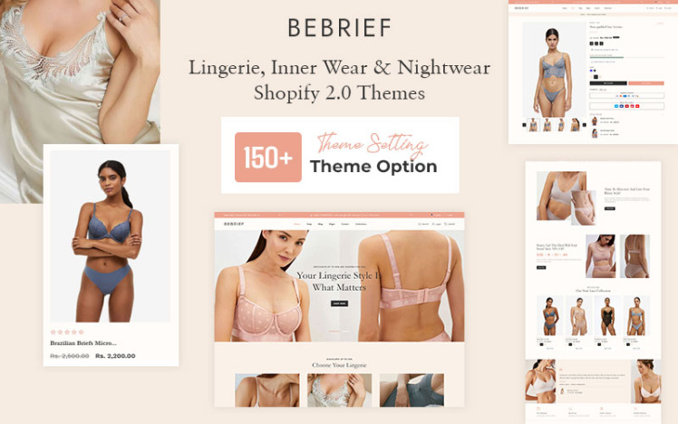 Bebrief Lingerie Bikini Inner Wear Nightwear Fashion Shopify Responsive Theme #353075