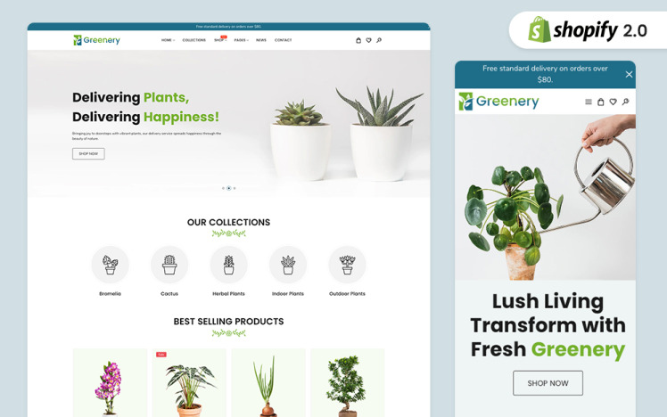 Greenery Gardening and Houseplants Shopify Theme #353307