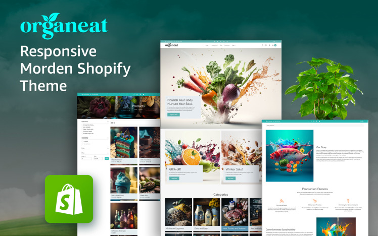 Organeat Healthy and Organic Food Store Shopify Theme #353311