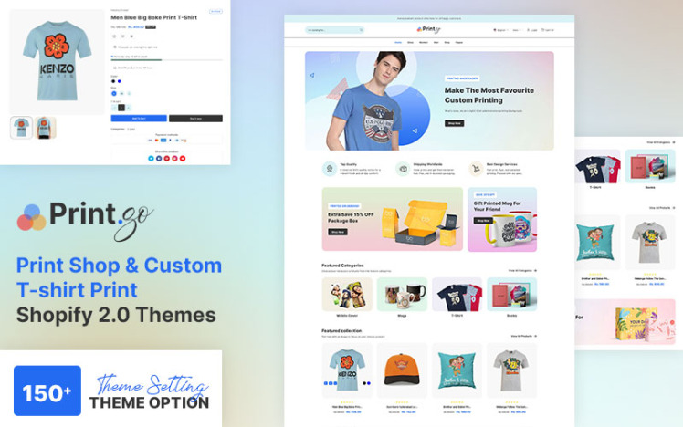 Printgo Print Shop T shirt Printing Fashion Multipurpose Shopify Responsive Theme #353310