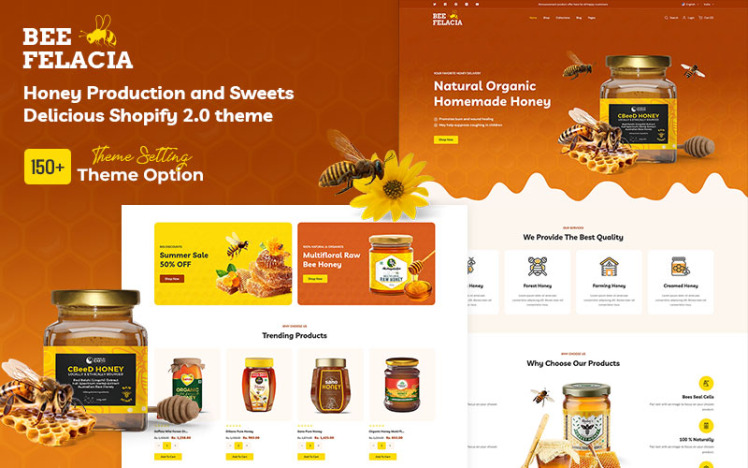 Beefelacia Honey Organic Food Multipurpose Shopify Responsive Theme #358972