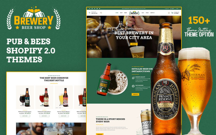 Brewery Alcohol Beer Wine Shop Multipurpose Shopify Responsive Theme #359388