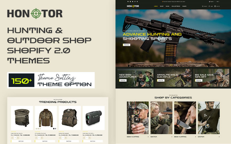 Hontor Hunting Outdoor Store Multipurpose Shopify Responsive Theme #360935