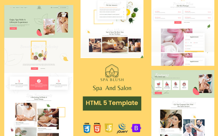 Spa Blush - Beauty Massage & Wellness HTML5 Website Template #361790