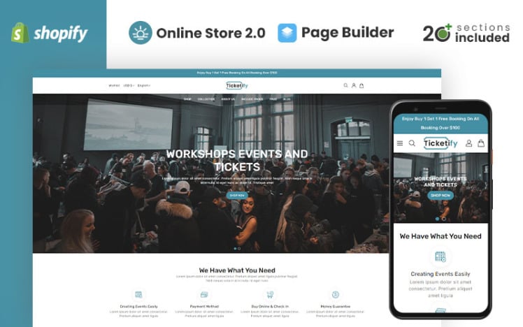 Ticketify Shopify ticket booking Theme #361810