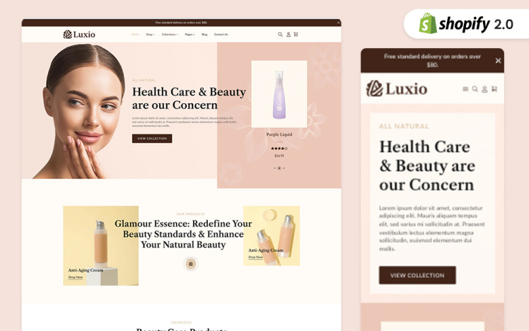 Luxio Beauty and Cosmetics Shopify Theme #363791