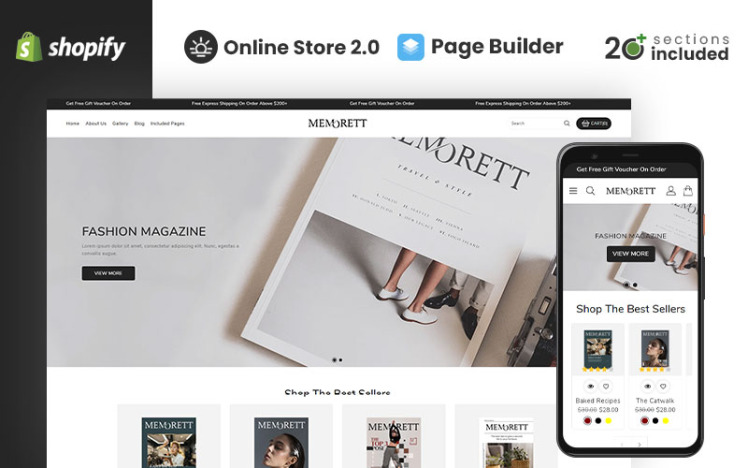 Memorett The Shopify Theme for Magazines #368672