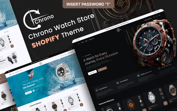 Chrono Watch Store Multipage Shopify Website Theme #371728