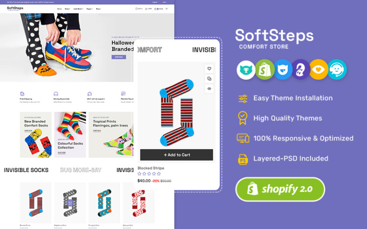 SoftSteps Minimal Shopify theme for Socks Fashion Accessories #373178