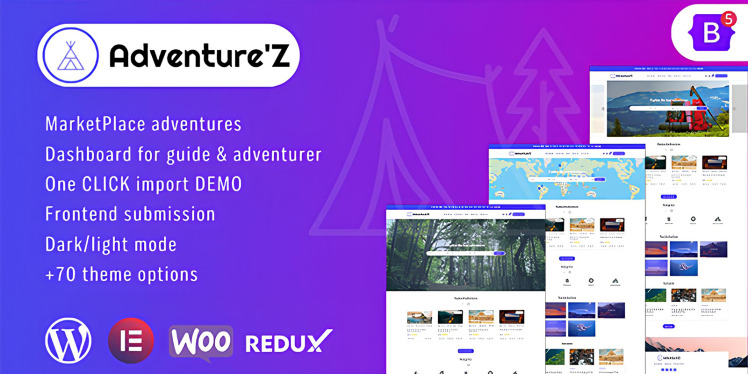 Adventure'Z - Modern Adventure Marketplace WordPress Theme #373357