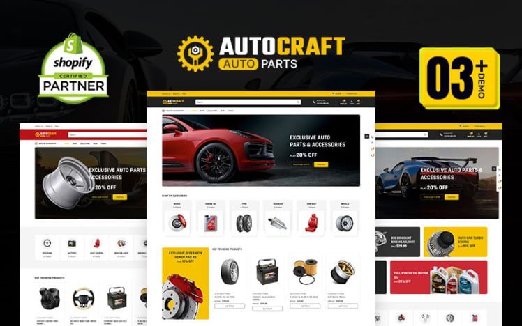 Autocraft Auto Car Spare Parts Multipurpose Shopify Responsive Theme #378439