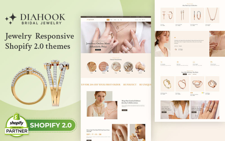 Diahook Modern Jewelry Store Shopify Responsive Theme #378438