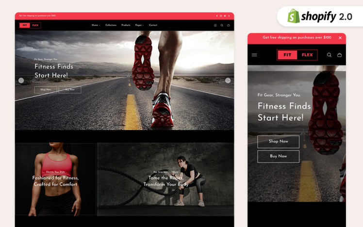 FitFlex Gym Fitness Equipments Shopify Theme #379308