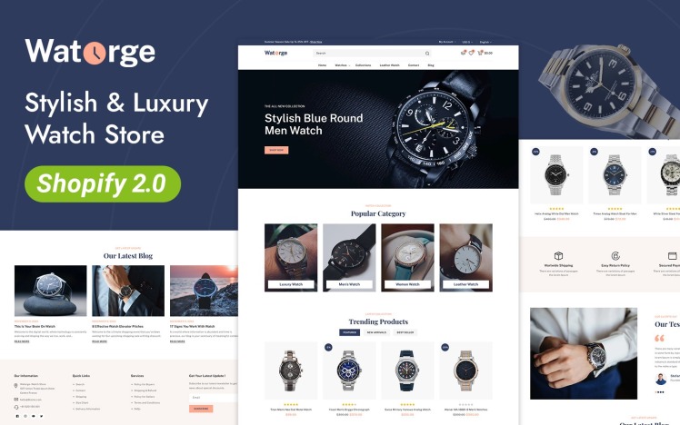 Watorge Luxury Watch Store Shopify Responsive Theme #379413