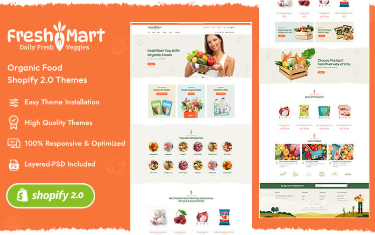 FreshMart Clean Shopify Theme For Farmers Organics Veggie Grocery Supermarkets #379880