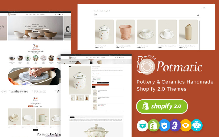 Potmatic Ceramic Pottery Home Decor Art Crafts Shopify Theme #385251