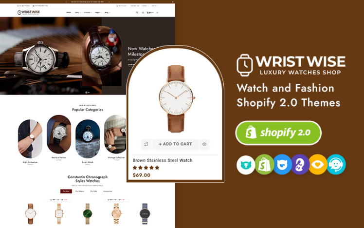 WristWise Watches Accessories Shopify Theme #385252