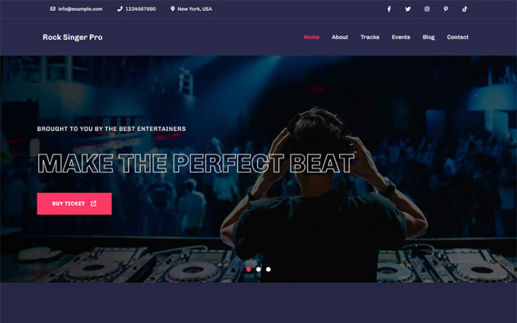 Rock Singer Pro - Unique and Modern WordPress Theme #389109