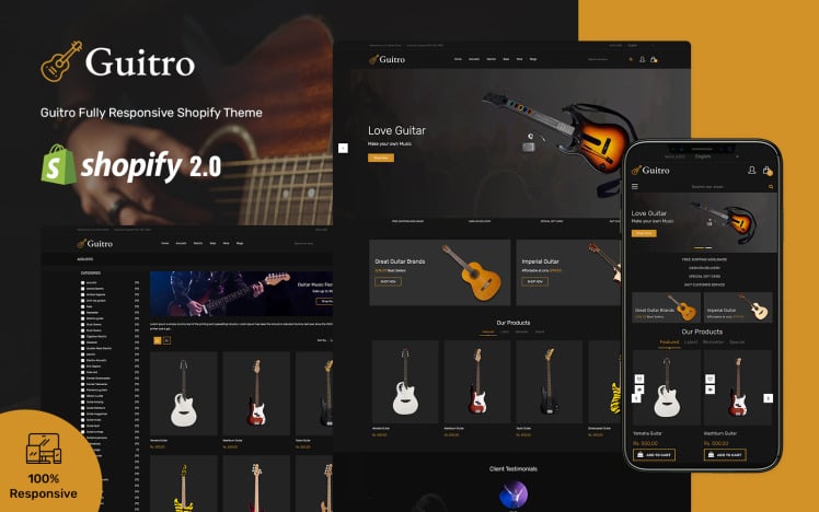 Guitro Responsive Shopify Theme #390612
