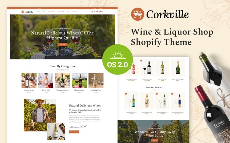 Corkville Wine and Liquor Store Shopify Responsive Theme #392563