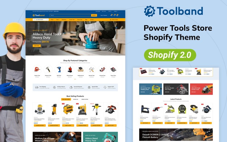 Toolband Multipurpose Tools Store Shopify Responsive Theme #392932