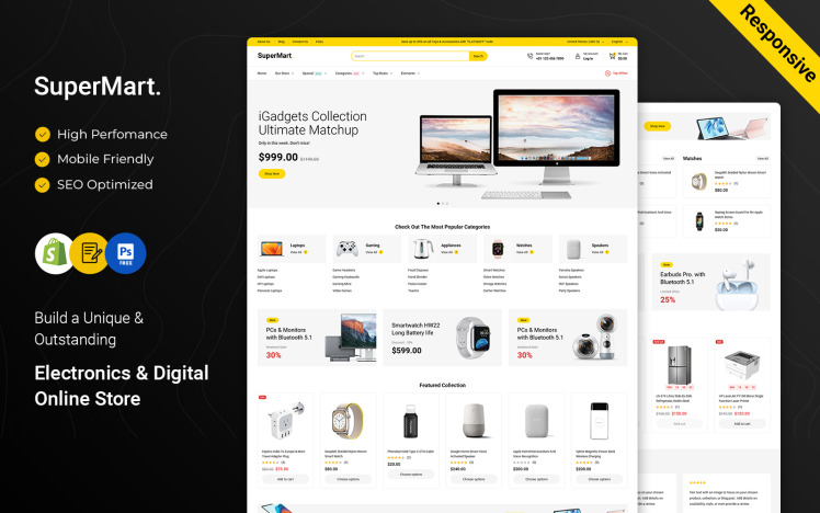 SuperMart Mega Shop Multipurpose Responsive Shopify Theme #397671