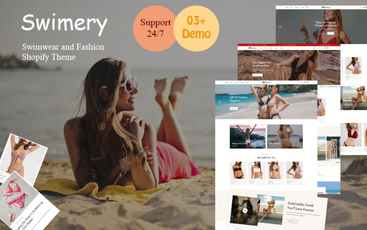 Swimery Beach Fashion And Swimwear Responsive Shopify Theme #402330