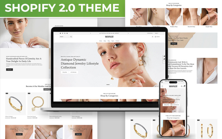 Moonlit Multipurpose Shopify Responsive Theme for Premium Luxurious Jewelry Stores #405871