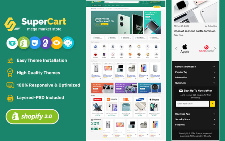 SuperCart Shopify Theme for Electronics Smart Gadgets #408504