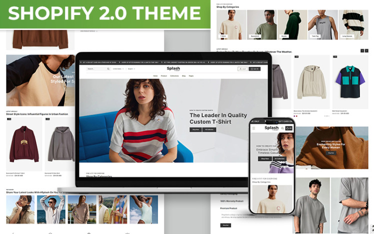 Splash Clean Fashion Best Shopify Clothing Multipurpose Shopify Responsive Theme #409014
