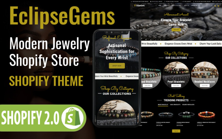EclipseGems Jewelry Store Responsive Shopify Theme OS #409667