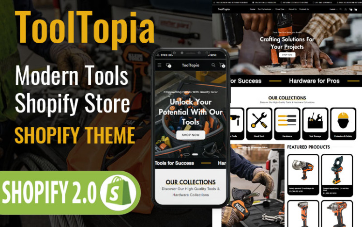 ToolTopia Premium Tools Hardware for Plumbers Construction Shopify Responsive Theme #413061