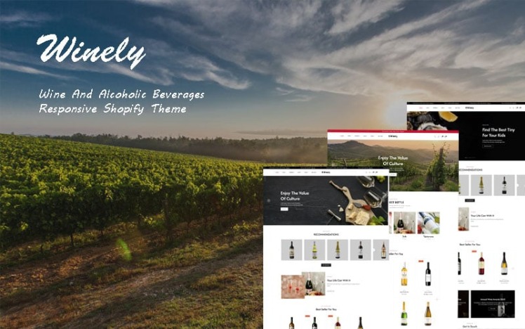 Winely Wine And Alcoholic Beverages Shopify Theme #413221