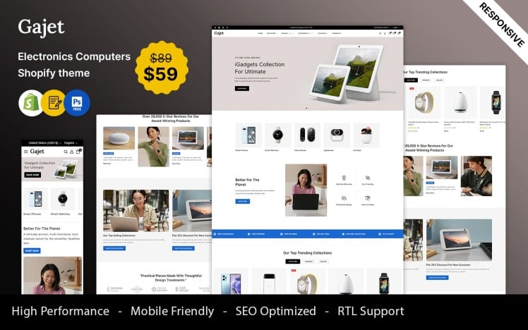 Gajet Electronics Computers Gadgets and Tech Shopify Theme #413696