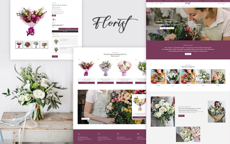 Florist Flower Valentine Gift Multipurpose Shopify Responsive Theme #417449