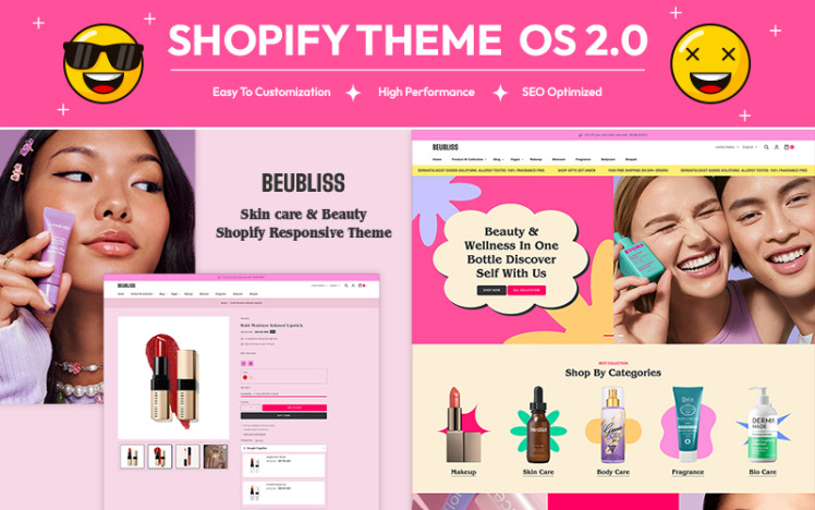 Beubliss Beauty Cosmetics Store Multipurpose Shopify Responsive Theme #419706
