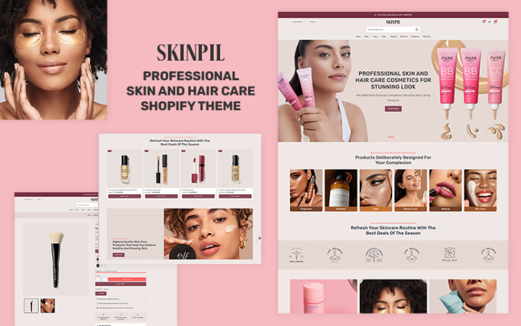 Skinpil Cosmetics Beauty Skincare Store Multipurpose Shopify Responsive Theme #419704