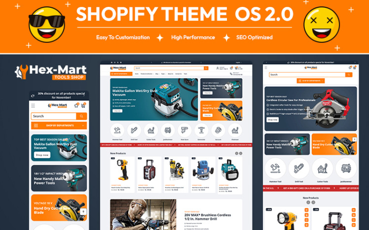 Hexmart Construction Tools Equipment Store Multipurpose Shopify Responsive Theme #420143
