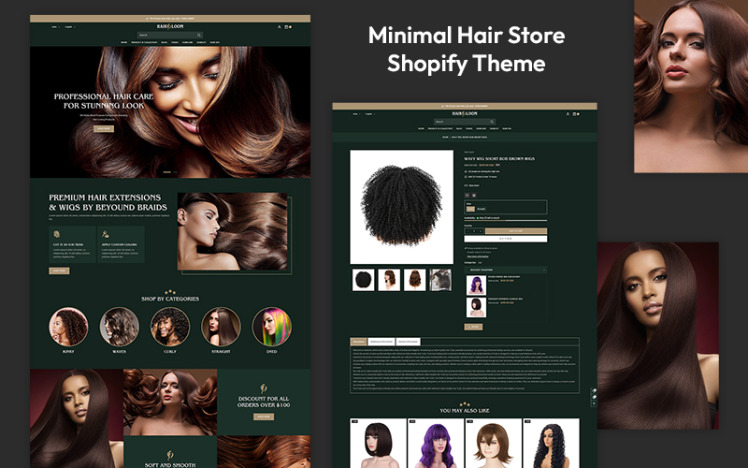 Hairloom Hair Salon Barber Shop Multipurpose Shopify Responsive Theme #422680