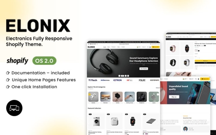 Elonix Multipurpose Electronics Shopify OS Theme #422921