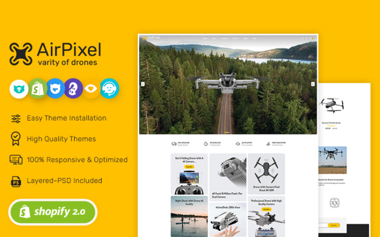 AirPixel Drones Speakers Gadgets Shopify Theme #429706